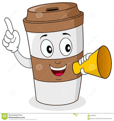 Wake Up Paper Coffee Cup And Megaphone Stock Vector Image