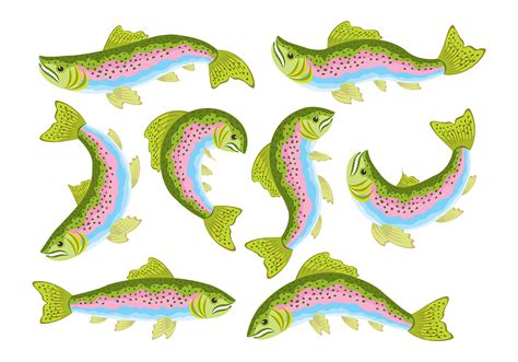 Rainbow Trout Icons 123863 Vector Art At Vecteezy