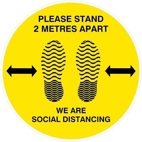Please Stand 2 Metres Apart Social Distancing Floor Sticker Floor Stickers Floor Decal Sign
