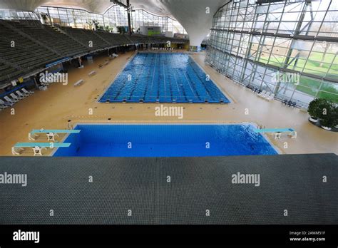 Diving Tower With 10 Meter Board In The Olympic Swimming Hall In The