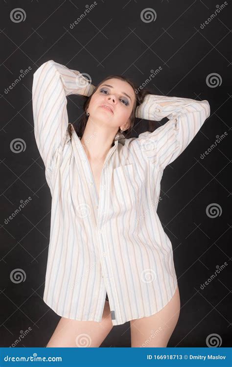 Sensual Girl In A White Shirt Stock Image Image Of Model Clothing