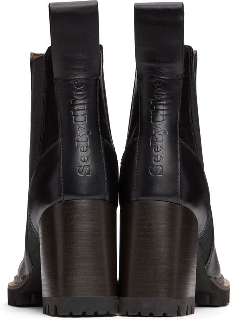 See By Chloé Black Mallory Heeled Chelsea Boots See By Chloe