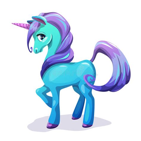 Pobierz tę ilustrację wektorową cute cartoon blue unicorn with pink hair teraz. Cute Cartoon Blue Unicorn With Purple Hair Stock Vector ...