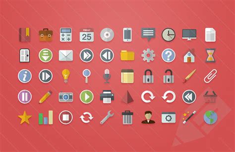 Downloadable 103 Free Flat Ui Icons Pack Gallery For Ui Designs