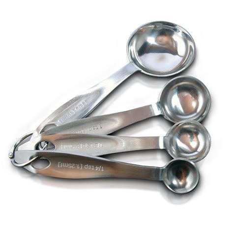 Stainless Steel Measuring Spoons Set Of 4 Strong Accurate High Grade