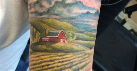 Color Farm Tattoo By Logan Bramlett Tattoos Pinterest Farm Tattoo