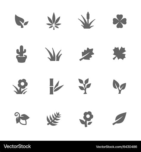Simple Plants Icons Royalty Free Vector Image Vectorstock