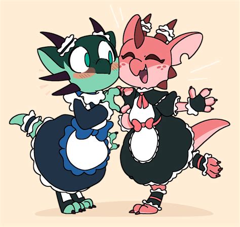 233007 safe artist dawnfire fictional species kobold reptile anthro clothes duo
