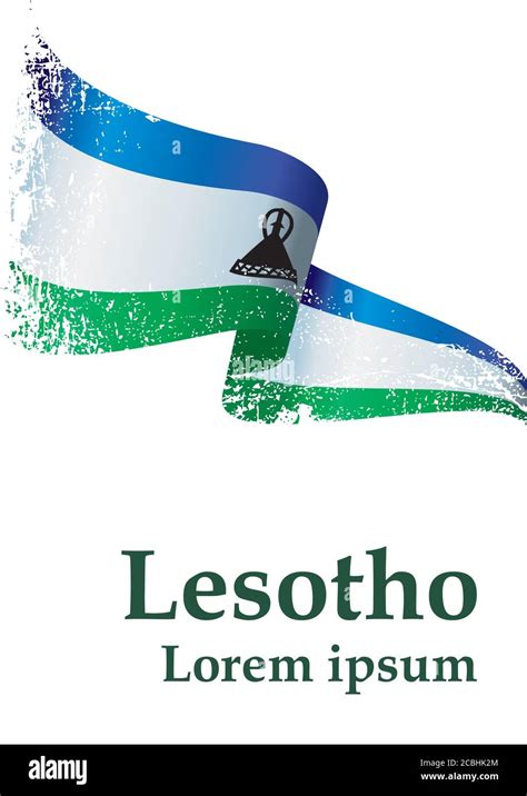 Flag Of Lesotho Kingdom Of Lesotho Template For Award Design An