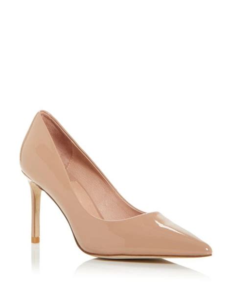 Jeffrey Campbell Leather Nikia Pointed Toe Pumps In Nude Patent