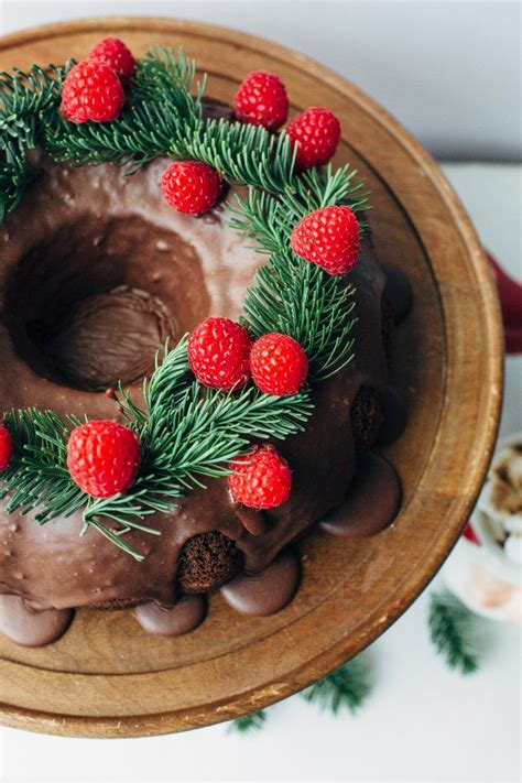 Recipes you need to make this classic sponge bundt cake recipe, using the batter fill the bundt cake pan and also make 1 cupcake. Chocolate Raspberry + Red Wine Wreath Bundt Cake | Christmas cake decorations, Christmas baking ...