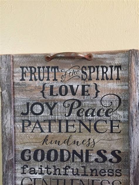 Rustic Fruit Of The Spirit Inspirational Weathered Wood Sign Etsy