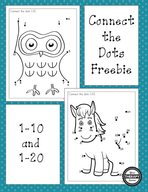 Dot To Dot 1 10 And 1 20 Freebies Your Therapy Source Pre Writing