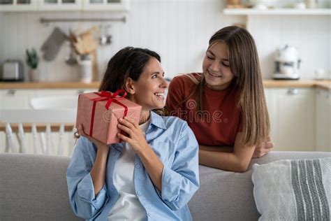 Smiling Girl Daughter Greeting Happy Excited Mother Kid Making