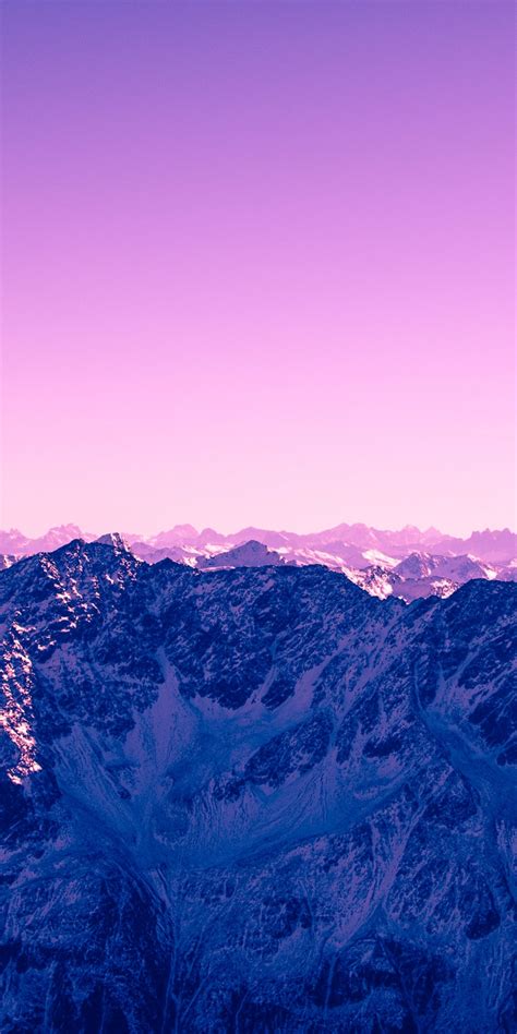Purple Sky Wallpaper 4k Glacier Mountains Snow Covered Landscape