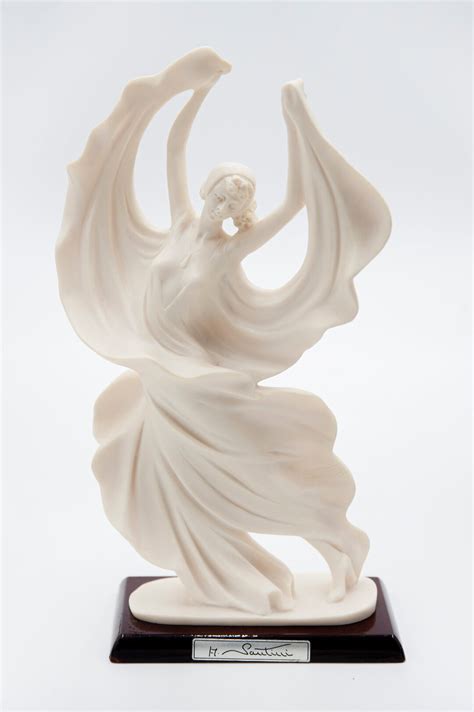 Sculpture3 A Santini Signed Ballroom Lady Dancer Figurine Statue