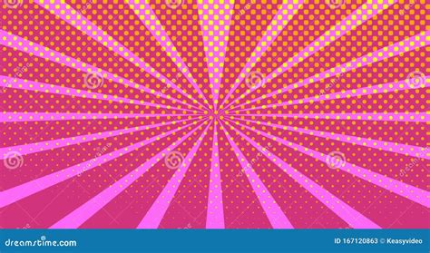 Pink Halftone Pop Art Background Abstract Vector Comics Style Blank