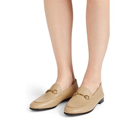 Gucci Brixton Leather Loafers In Beige Natural Lyst