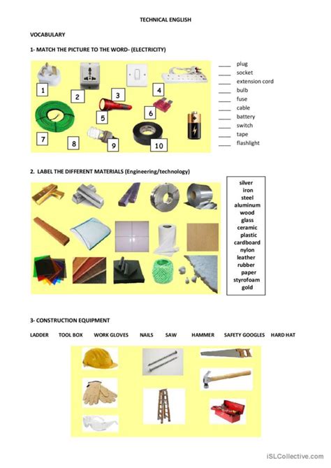 Technical Vocabulary English Esl Worksheets Pdf And Doc