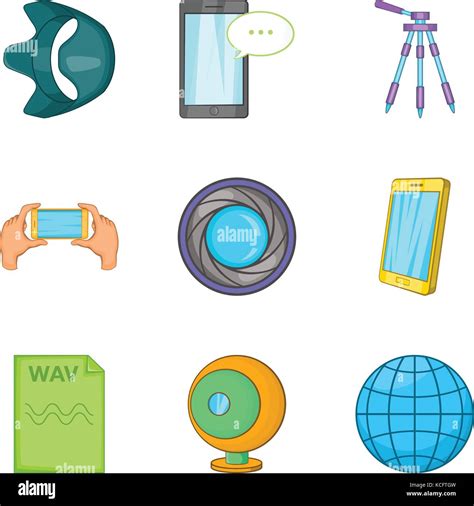 Mobile Survey Icons Set Cartoon Style Stock Vector Image And Art Alamy