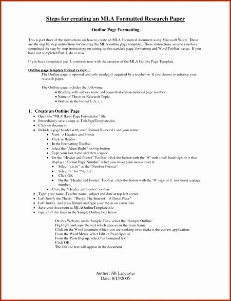 Science Research Paper Example Research Outline Template 8 For