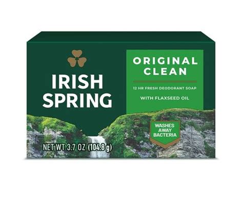 Irish Spring Original Clean Bar Soap 4 Oz 113g 12hr Fresh Deodorant