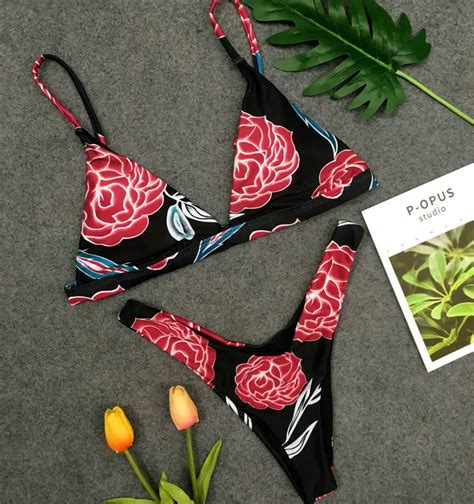 luoanyfash 2018 print sexy bikinis set swim women s swimsuits biquinis swimming sex bathing suit