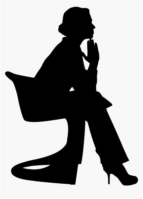 Woman Thinking Silhouette Png Download Black Woman Thinking