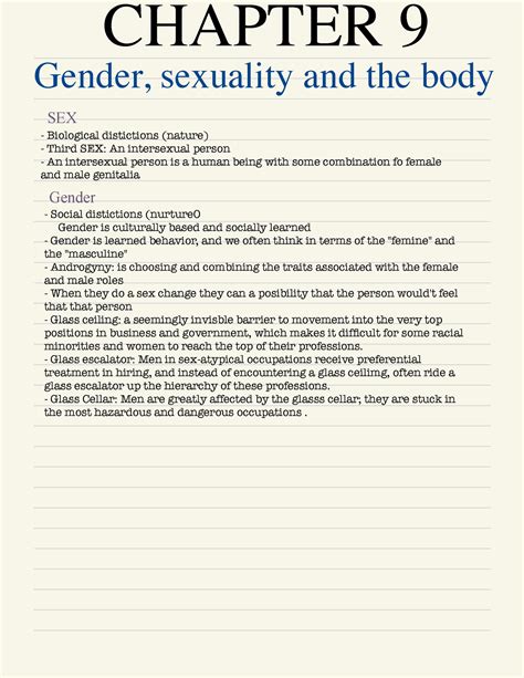 Chapter 9 Sociology 101 Chapter 9 Gender Sexuality And The Body Biological Distictions