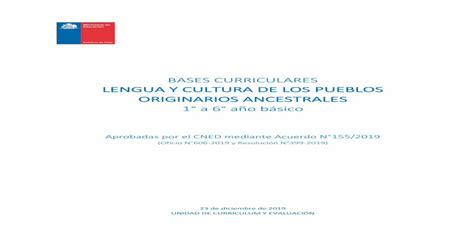 Bases Curriculares Lengua Y Cultura De Bases Curriculares De