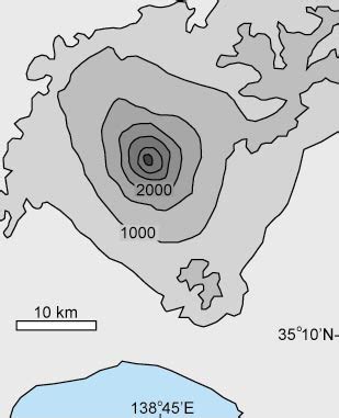Topographic map of Mt. Fuji