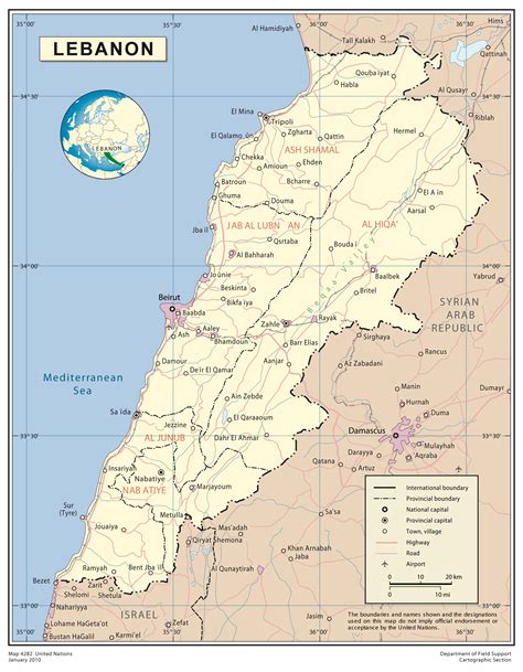 Large Detailed Map Of Lebanon Lebanon Large Detailed Map