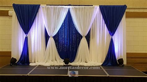 Royal Blue Stage Backdrop Banquet Hall Decoration By Noretas Decor Inc