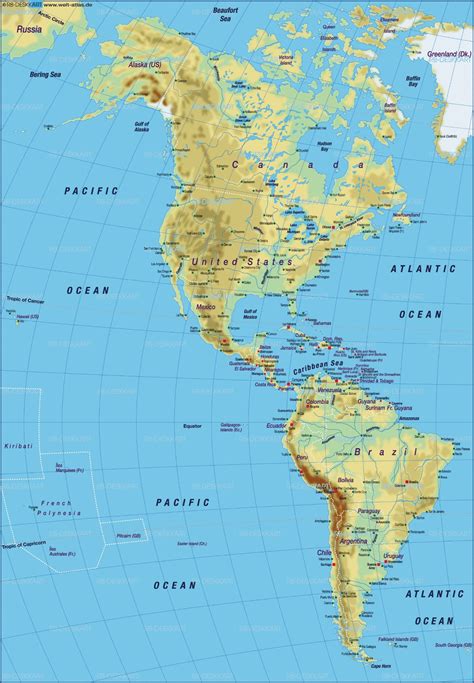 América Mapas Geográficos Da América Enciclopédia Global™