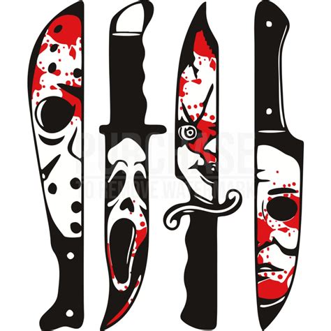 Horror Movie Characters In Knives Bloody Svg Halloween Svg