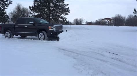 2014 Gmc Denali 1500 Plowing Snow With Snowsport Hd Utility Plow Youtube