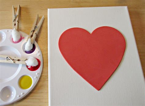 Cotton Ball Heart Painting Crafts For Kids Sunshine Whispers