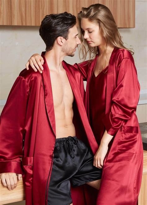 Momme Luxury Silk Couple Robes En Pijamas Hombre Pijama Y Ropa