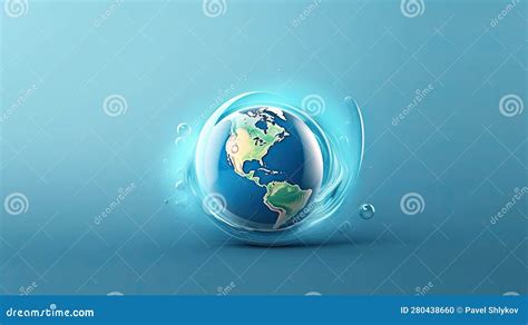 Glowing Globe With Wire Frame Latitude And Longitude Lines Blue Global