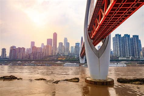 City Architecture Landscape And Beautiful Sky In Chongqing Stock Photo