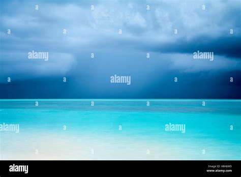 Storm Clouds Over Ocean At Turks And Caicos Stock Photo Alamy