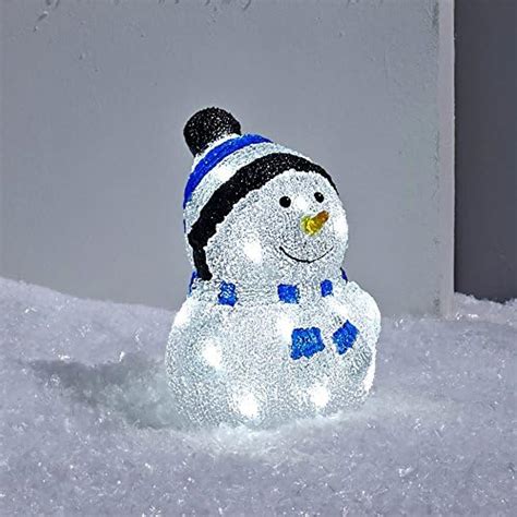 Lights4fun Light Up Snowman Led Christmas Acrylic Figure For Indoor