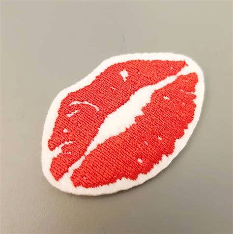 Red Lips Patch Mouth Applique Lipstick Iron On Sexy Lips Etsy