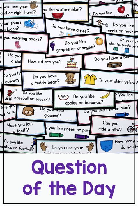 Question Of The Day For Preschool Pre K And Kindergarten Question Of