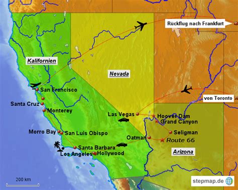 Stepmap Usa Westküste Landkarte Für Usa