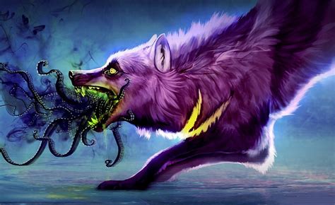 Wolf Dark Wolf Purple Wolf Scary Monster Monster Wolf