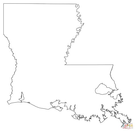 Kolorowanka Mapa Konturowa Luizjany Kolorowanki Dla Dzieci Do Druku