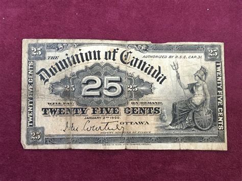 1900 Dominion Of Canada 25 Cent Banknote