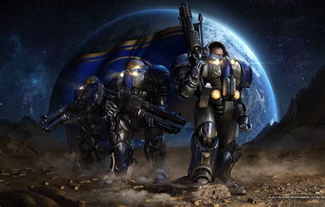 Wallpaper Victory The Suit Starcraft Rifle Strategy