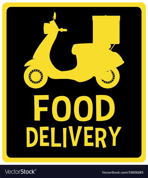 Design Food Delivery Sign Royalty Free Vector Image